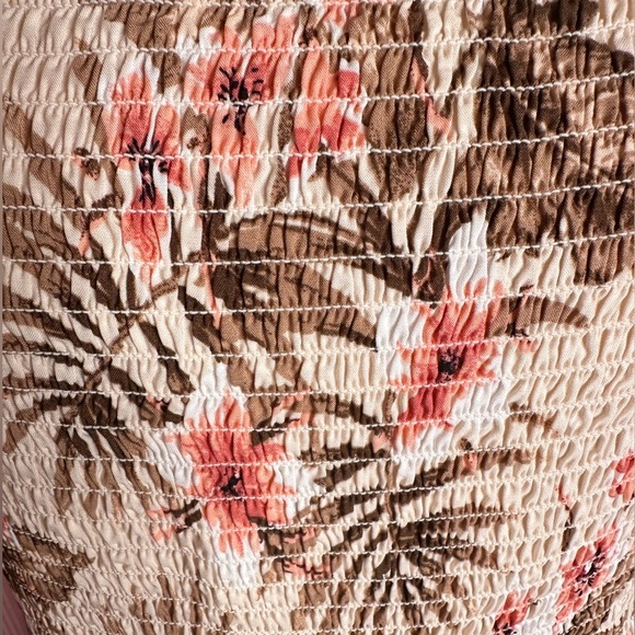 Floral Women’s Dress in Cream and Brown Size Large NWT - Picture 4 of 5